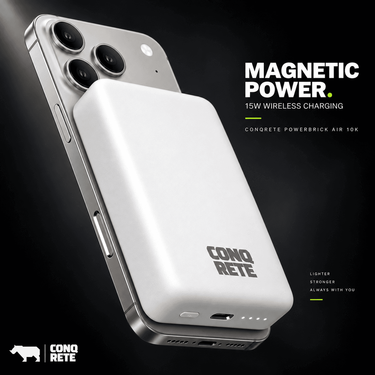 PowerBrick Air 10,000 mAh Magnetic Wireless Power Bank - Image 2